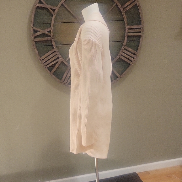 Free People Beach Alba Ribbed Knit  Sweater Tunic Dress In Powder Sand - Picture 3 of 12